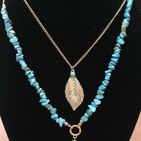 3 Layers Bohemian Turquoise Necklace - Picture 3 of 6